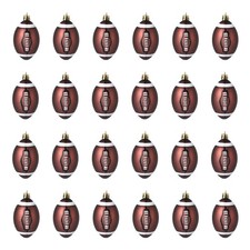 24PCS Football Christmas Ball Ornaments Set, Glitter Sports Theme Tree Decor