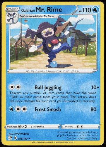 Galarian Mr. Rime #35/163 (LP) SWSH05: Battle Styles SWSH05 Pokemon