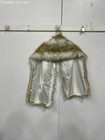 Caracilia Faux Fur Shawl Brown Gray White Polyester Open Front Small CAFB3 — photo 2