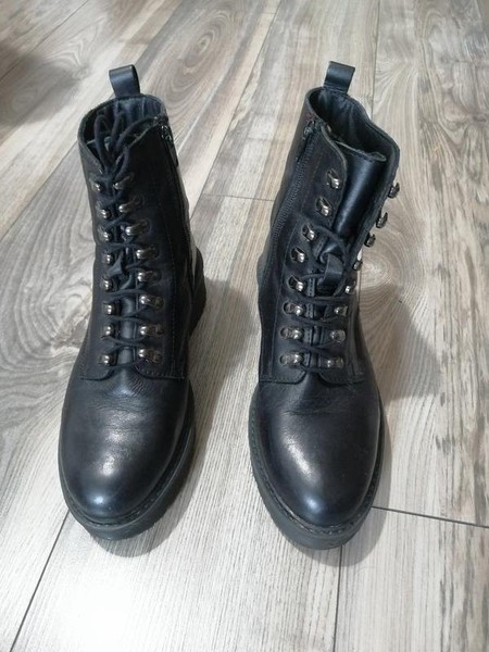 Women Dr. Martens Boots Black Leather 39 #3K9U