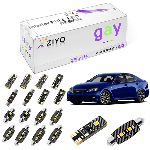 12pcs Deluxe Super White Interior LED Light Kit For Lexus IS 2006-2013 Package