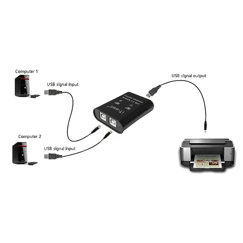 USB 2.0 Drucker Switch Box 2 PCs zu 1 Drucker Umschalter Freigabe Adapter - Bild 3 von 7