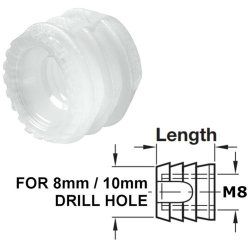 Pegamento Hafele en funda con ranuras M4 M5 M6 M8 rosca para orificio Ø 8/10 mm, pasador - Imagen 8 de 8