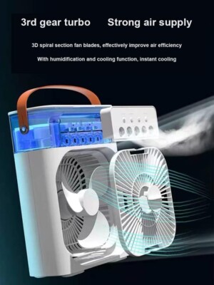 3-in-1 tragbarer Luftbefeuchter-Ventilator, Mini-Klimaanlagen, USB-Mini-Ventilat