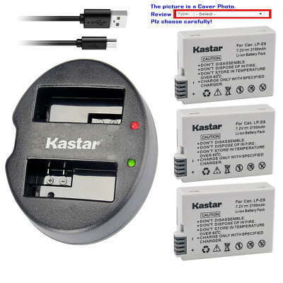 Kastar Battery Dual USB Charger for Canon LP-E8 LC-E8 & Canon EOS 700D Camera