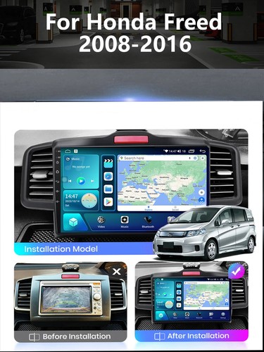 For Honda Freed 1 2008-2016 Car Radio Stereo Player GPS Navigation Android Auto - Foto 8 di 25