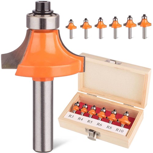 Oberfräser Set 5-teilig – Abrundfräser Mit 8 Mm Schaft, Für Holz & MDF
