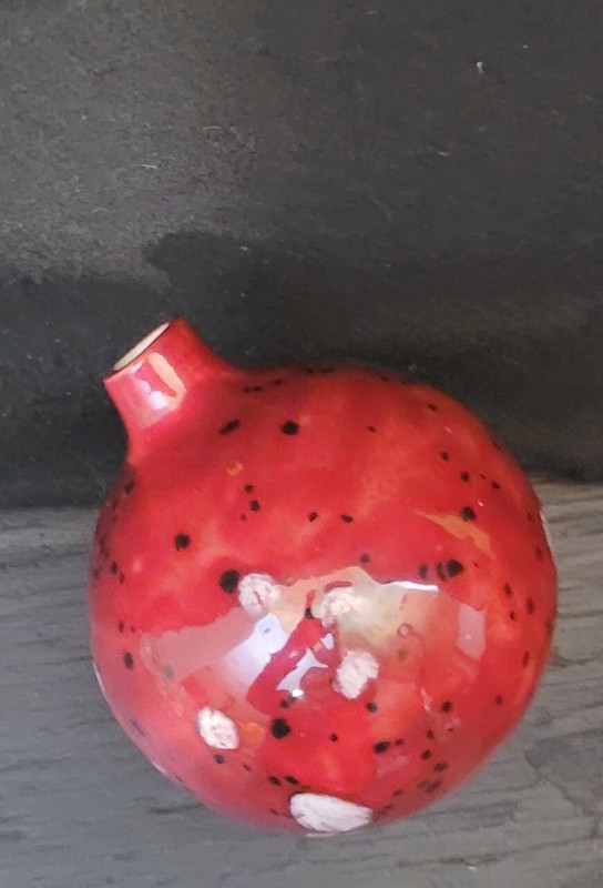 Round cased glass ornament or decor