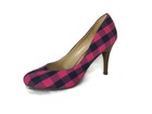 Jessica Simpson Shoes Sz 9.5 Pumps Oscar Blue Pink Buffalo Check Fabric Heels 