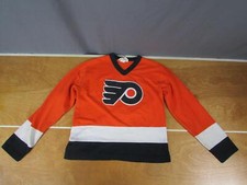 Vintage 1970s Philadelphia Flyers NHL Hockey Jersey Knit Shirt Small/Youth Large