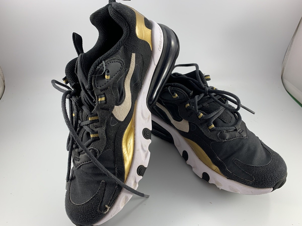Sz 11 Nike Air Max React in Black, White, and Gold Nike Air Max 270 React  main image 2