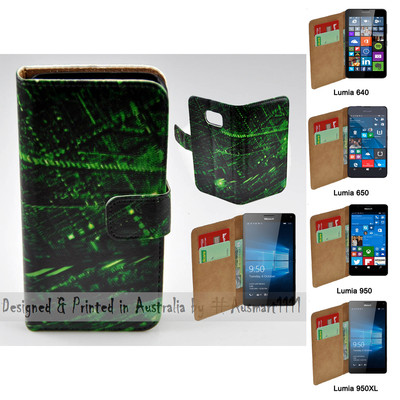 For Nokia Series - Matrix Abstract Theme Print Wallet Mobile Phone Case Cover