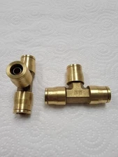 3/8" Tube Brass Push-to-Connect Northway DOT Union Tee - Qty: 5pac