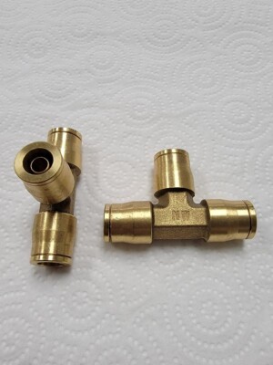 3/8'' Tube Brass Push-to-Connect Northway DOT Union Tee - Qty: 5pac
