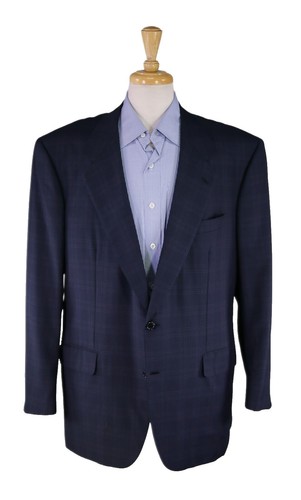 VTG BRIONI 3-Button Wool Luxury Suit Jacket Made In Italy 42R Blue