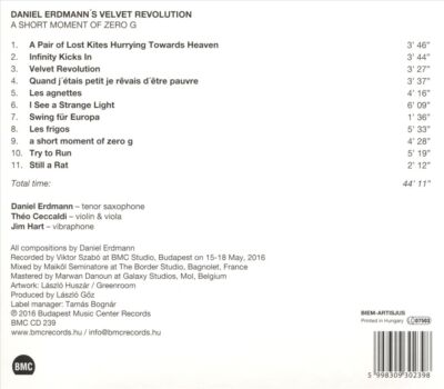 DANIEL ERDMANN - A SHORT MOMENT OF ZERO G * NEUE CD
