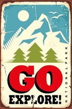Blechschild 30x40 Go Explore Nationalpark Erkunden Sie den National Park  Wand D