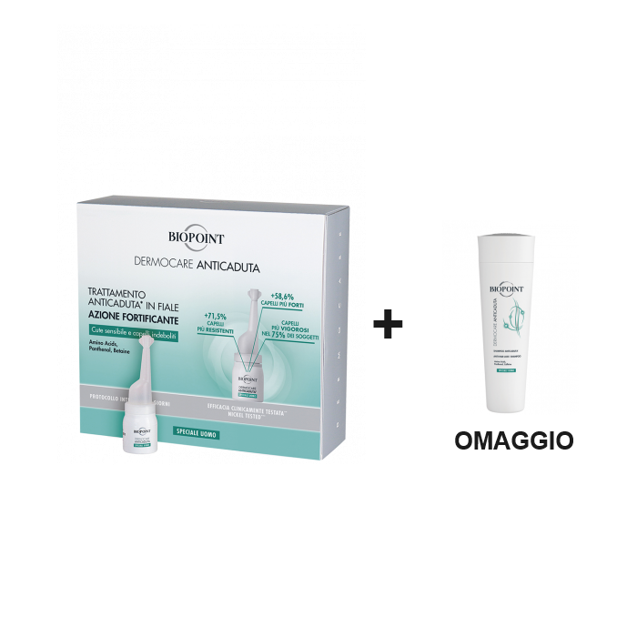 BIOPOINT DERMOCARE KIT TRATTAMENTO ANTICADUTA AZIONE FORTIFICANTE UOMO 20 FIALE
