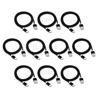10X USB Type C 6FT Braided Charger Data Sync Cable Cord for Android Cell Phone