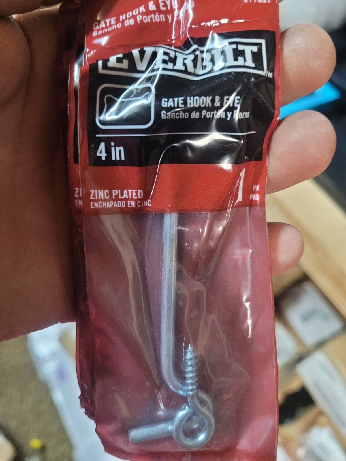 Everbilt Gate Hook and Eye Latch Set 4 inch Diameter Zinc Plated Steel