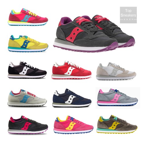 SCARPE DONNA SAUCONY JAZZ ORIGINAL SNEAKERS FUXIA NERO BIANCO GIALLO GRIGIO BLU - Picture 1 of 10