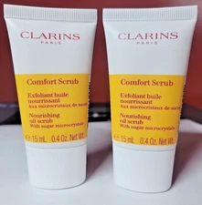 2-PACK Clarins Comfort Scrub with Sugar Microcrystals, 0.4 OZ EACH, NWOB SEALED