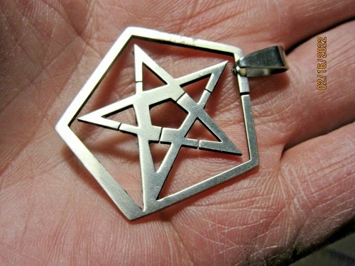 Pentagon Pentacle Pendant Stainless Steel 1 11/16 Inch Collectible Reiki PPSP-1 - Picture 4 of 5