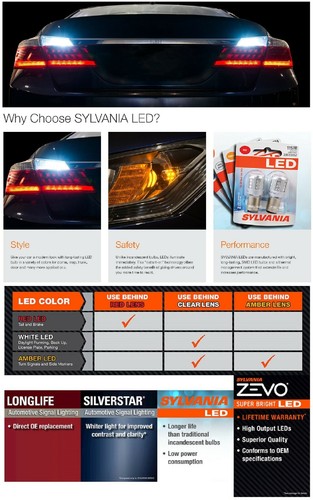 Sylvania Premium LED Light 1156 Red Two Bulbs Tail Rear Replace Upgrade EO Lamp - Picture 9 of 12