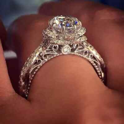 2.00 Carat Round Cut Lab Created Diamond Engagement Ring 14K White Gold ...