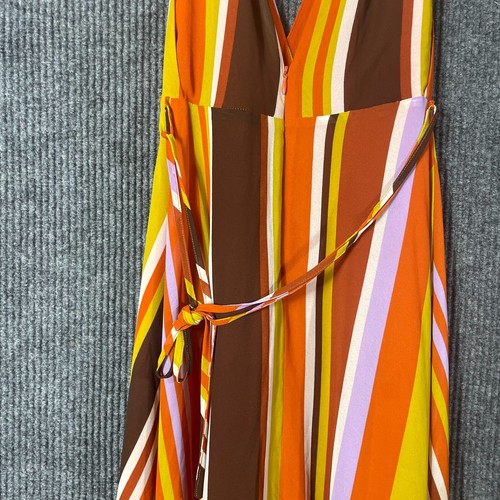 Forever 21 Contemporary Dress Womens Small Orange Maxi Long Zip Up Beach Lined - Picture 11 of 12