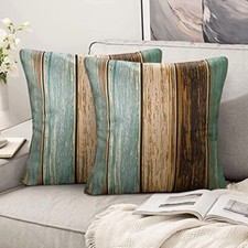 Hanrunsi Cuscini Divano Lino 50x50 Verde Vintage Retro Copricuscini Moderni Fode