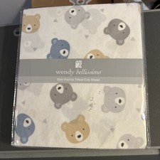 Wendy Bellissimo Best Friends Fitted Crib Sheet Unisex Teddies NEW