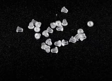 4mm Clear Rubber Silicone Plastic Earring Backs Stopper Post Nut （read  detail）