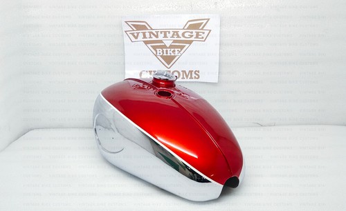 Gas Tank For Bsa A65 1968-69 2 Gallon Usa Specs In Cherry & Chrome With Cap - Picture 2 of 10