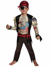 Toddler Boys Tattooed Inked Pirate With Muscles Halloween Costume 2T