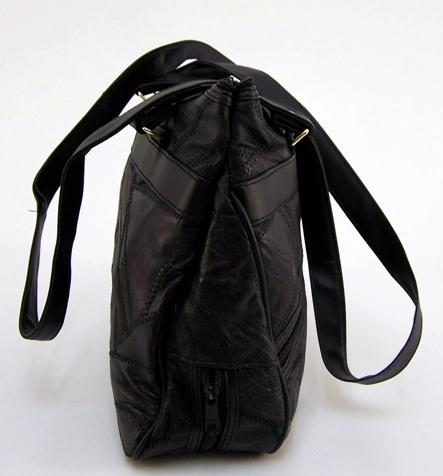 Damen Handtasche - M.C.A. YOUNG FASHION - schwarz Patchwork Leder - Bild 4 von 4