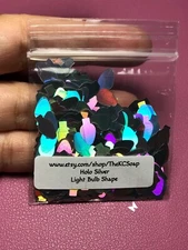 HOLO Silver Christmas Light Bulb Shape 10MM Nail Art Face Crafts USA SELLER