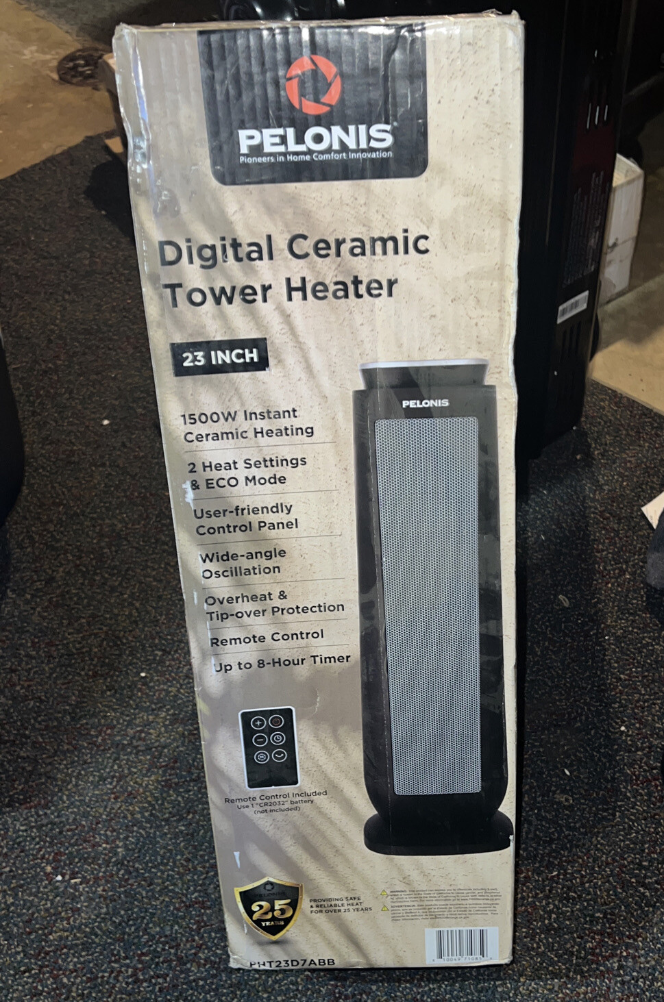 Pelonis 1500W Digital Ceramic Tower Heater w/ Remote Black | eBay