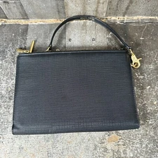 DAGNE DOVER Essential CONVERTIBLE Clutch Wallet *BLACK ONYX LEATHER Gold