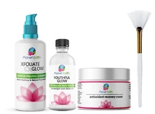 50% Glycolic Acid Skin Peel Kit + Glycolic Cleanser + Recovery Cream + BRUSH 