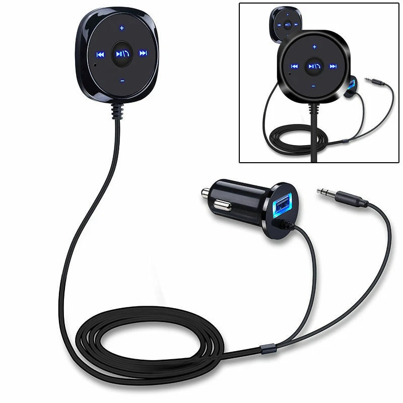 3.5mm Car AUX Bluetooth Wireless Stereo Audio Music Receiver Adapter USB Charger - Image 3 of 4