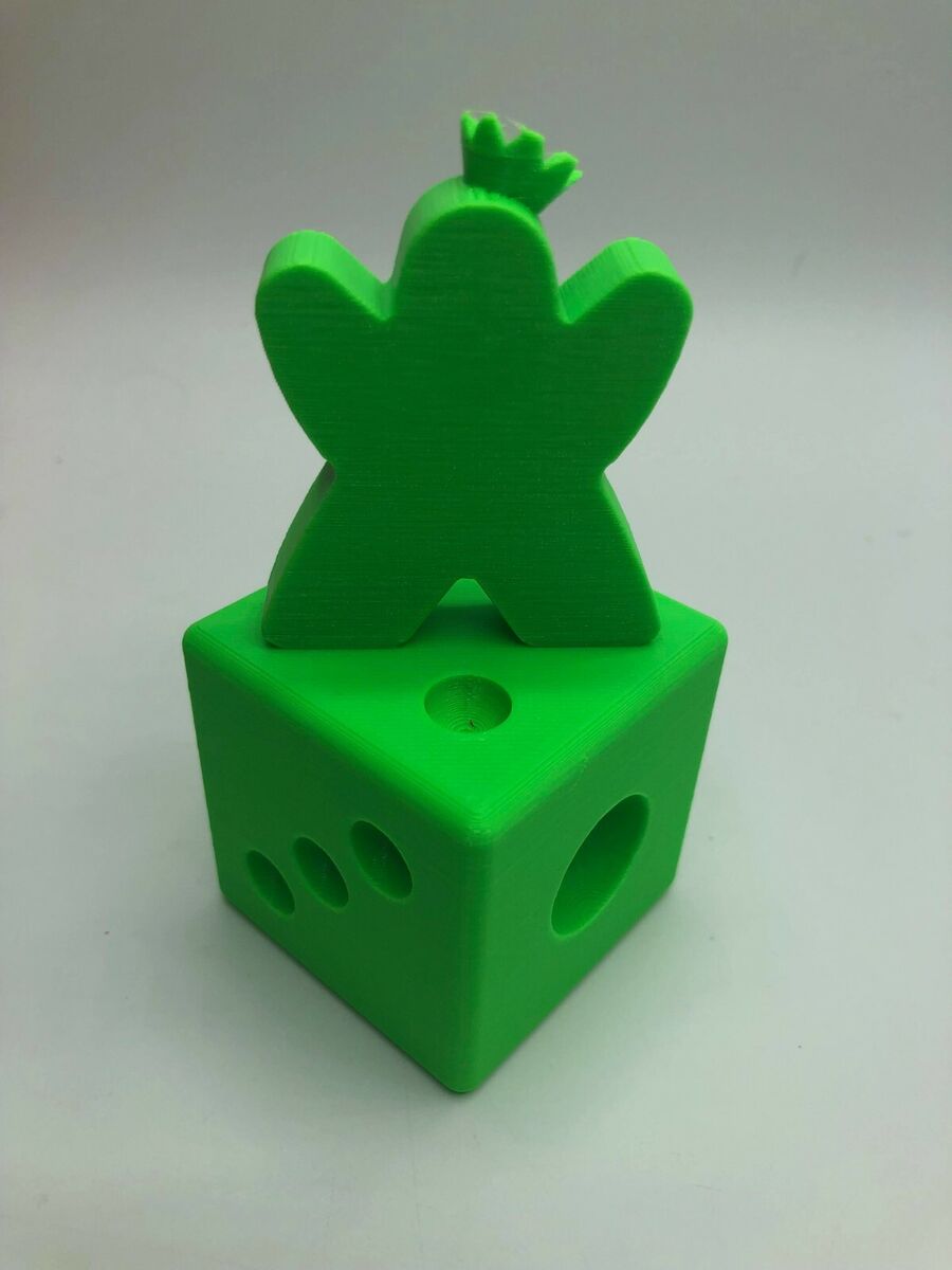 Meeples Trophy - can be customised / personalised! - meeple on dice board  game