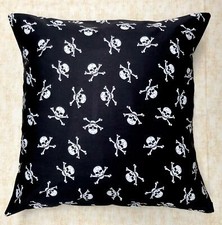 Skull & Cross Bone Pirate Cushion Cover Case fits 18"x18" 100% Cotton Halloween