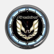 18 Pontiac Firebird Metal Sign Designed White Neon Clock- Signbox 18 Pontiac Firebird Metal Sign Designed White Neon Clock- Signbox