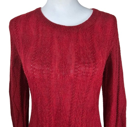 Peruvian Connection Baby Alpaca Knit Tunic Sweater Sz S Red Luxury Old Money - Picture 3 of 10
