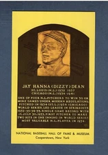 DIZZY DEAN, Cardinals & Cubs ~ 1964 HOF postcard Curteichcolor GREEN ink A