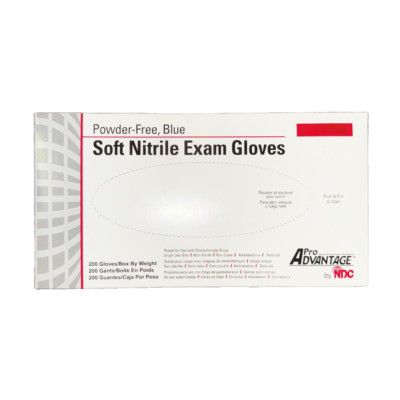 Powder-Free Soft Nitrile Exam Gloves, Blue, Size Medium - Box of 200
