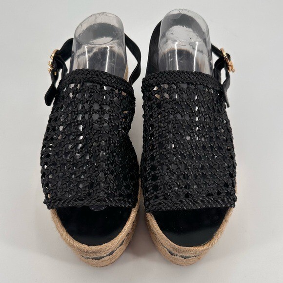 Tory Burch Dandy Chunky Platform Woven Espadrilles Sandals Size 11 thumbnail 2