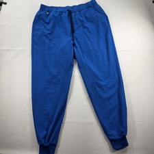 FIGS Technical Collection Jogger Scrub Pants Men's XXL Blue Stretch Drawstring