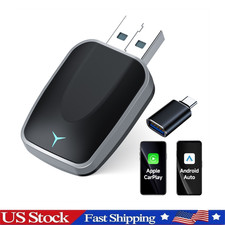 2-in-1 Wired to Wireless CarPlay Android Auto Adapter Plug  Play 